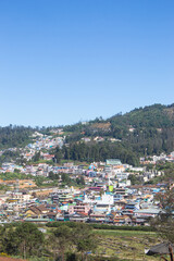 Fototapeta premium India, Tamil Nadu, Ooty, Udhagamandalam, Beautiful Colorful Houses of Ooty in Lap of Nilgiri Hills, Hills of Tamil Nadu.