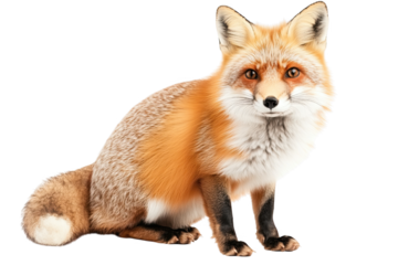 A Stunning Portrait of a Red Fox Captured in High Detail, Showcasing Its Beautiful Fur Patterns and Expressive Eyes , png, isolated on transparent background