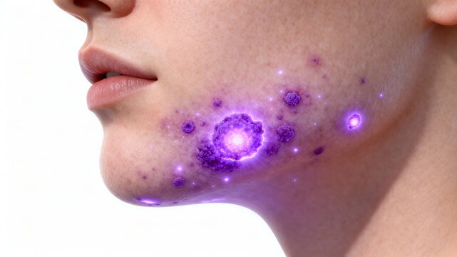 Impetigo visualization showing bacterial skin infection for contagious dermatology condition education.