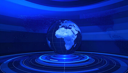 Global News Broadcast - A Futuristic Digital World.