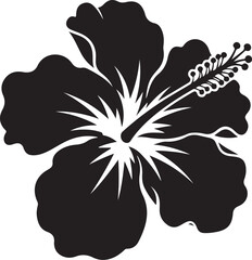 Hibiscus Flower Outline Vector &ndash; Tropical Floral Line Art Illustration