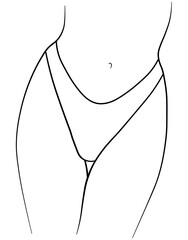 Woman swimsuit bikini panties hand drawn