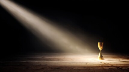 elite. A champion trophy shines under dramatic lighting, symbolizing achievement and pride. event key visuals, club posters, designed for sports event promotions and stadium branding.