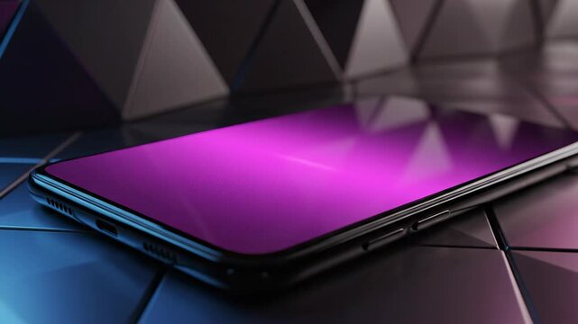 Modern Device's Glow: A sleek, modern phone radiates with a vibrant display and a sophisticated design, capturing the essence of technology's seamless integration into daily life.