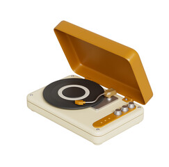 레트로 턴테이블과 바이닐 레코드 Retro Turntable with Vinyl Record