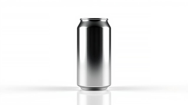 250ml Sleek Beverage Can Mockup on White Background