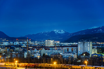 Innsbruck city at night