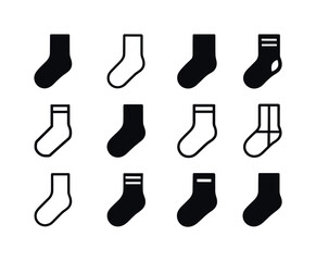 Socks Icon Collection. Socks. Icon set. Set Logo of Socks: crew