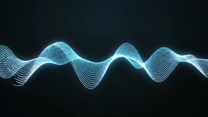 A captivating digital waveform animation featuring glowing oscillating lines, representing technology and scientific data visualization in a futuristic style. - Powered by Adobe