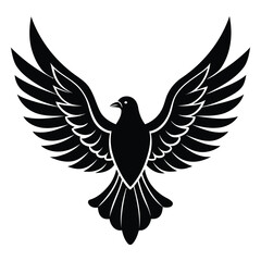 Dove with wings silhouette vector illustration