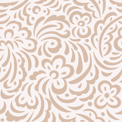 Vector wave hand drawn seamless pattern, abstract line repeat texture in light pastel colors. Delicate bedding linen design or neutral backdrop.paper design.