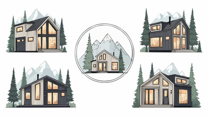 Collection of Modern Architectural House Designs in Mountainous Landscapes.