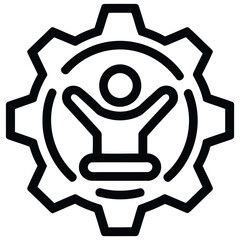 Gear icon with person work and collaboration concept vector illustration