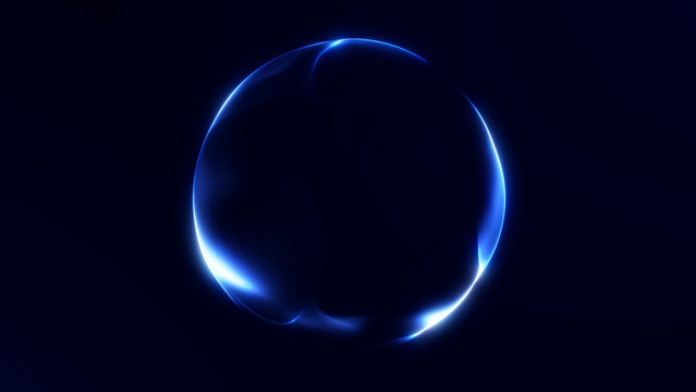 Minimal navy blue digital sphere with soft fading glow and dark futuristic atmosphere. Abstract orb illustration for technology concepts, cinematic design, modern interfaces and digital backgrounds.