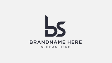 Modern minimalist 'bs' lettermark logo design, dark grey, sleek, abstract, professional, creative, unique.
