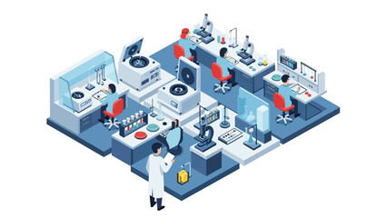 Fototapeta premium Scientists Working in Modern Laboratory Setting.