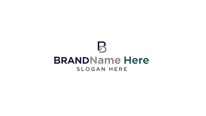 Stylish B letter logo with integrated grey arrow, dark blue, grey, and teal brand name text.
