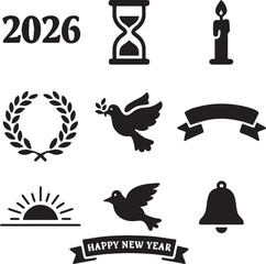 2026 Minimal Classic New Year Symbol Set.eps
