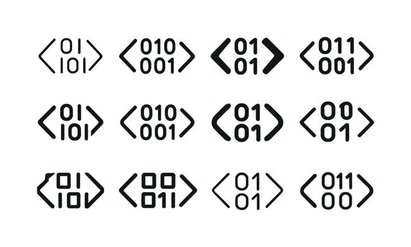 Programming Logo Variations. Programming. Icon set. Set Logo of