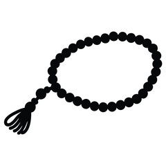 Islamic prayer beads silhouette vector illustration