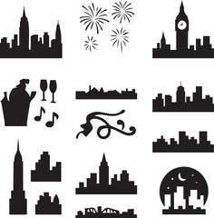 City Skyline New Year Set.eps