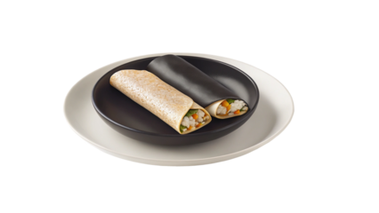 Thinly sliced veal with tuffet served on a black plate