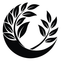 Letter c logo with green leaf vector illustration