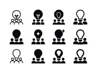Innovative Icon Set. employee-driven innovation. Icon set. Set L