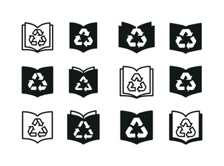 Recycling Education Icons. Recycling education programs. Icon se