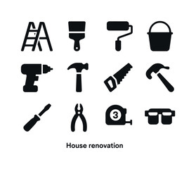 Obraz premium House Renovation Icons. House Renovation. Solid icon set of Hous