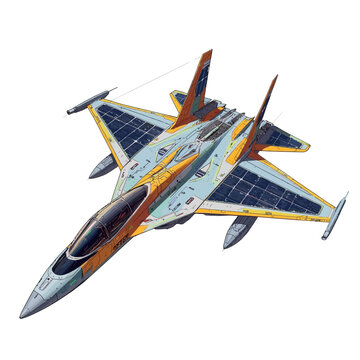 Future Military Jet with Sollar Cell Technologi Concept