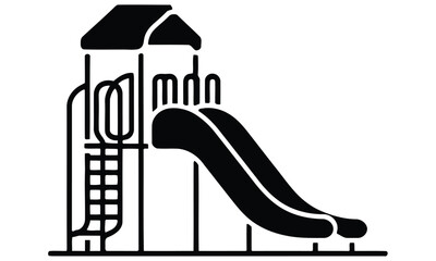 Playground slide icon childrens outdoor play equipment silhouette vector