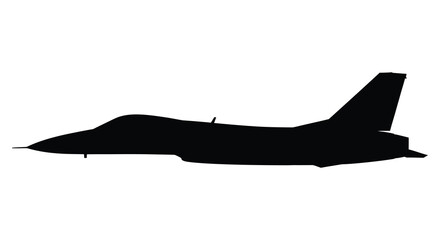 A striking black side view of a modern fighter jet powerfully captured in silhouette © Niloy MotionArts 3D7