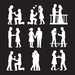 Romantic Proposal Moments in Silhouette.eps