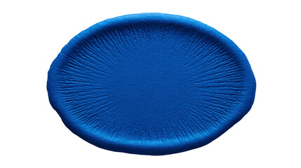 Blue wax seal, circular shape, textured surface, isolated on transparent background, symbolizing authenticity and tradition, evokes sense of elegance and formality