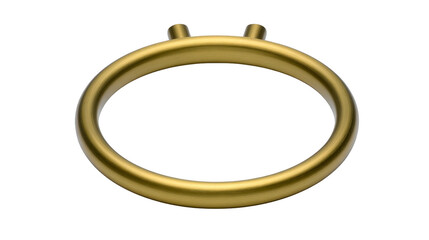 Gold round watch case with brushed metal finish, two lugs on top, minimalistic and elegant design, suitable for luxury wristwatch, isolated on transparency background