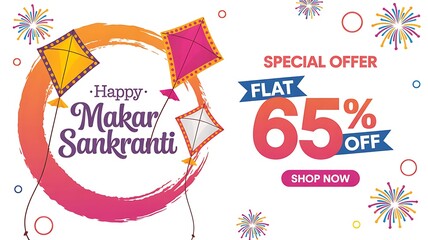 Happy makar sankranti festival sale discount banner
