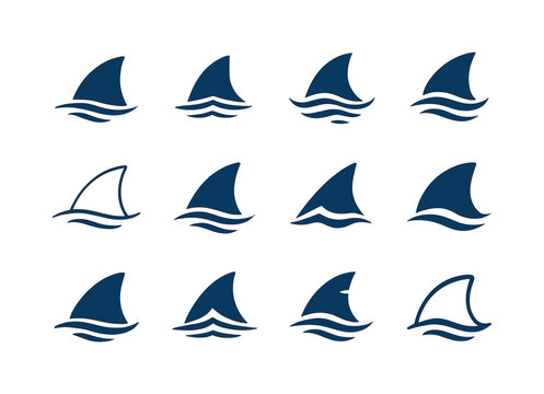Shark Logo Variations. sharks. Icon set. Set Logo of sharks: sha