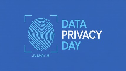 Data privacy day fingerprint digital security concept
