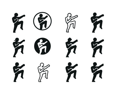 Body Combat Icons. body combat. Icon set. Set Logo of body comba