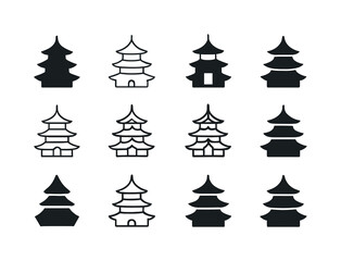 Sacred Sites Icon Set. Tourism and visiting sacred sites. Icon s
