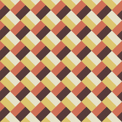 Pattern designed from blocks of cream, pale gold, tan and brown rectangles