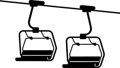 ski lift chair silhouette vector illustration