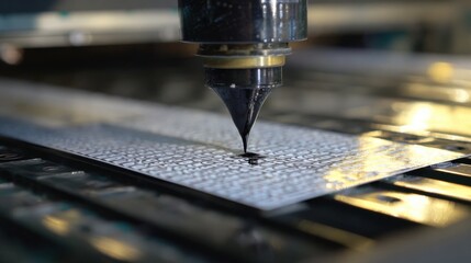 Scene capturing the precise application of glossy UV varnish on promotional flyers highlighting the enhancement of visual appeal and durability.