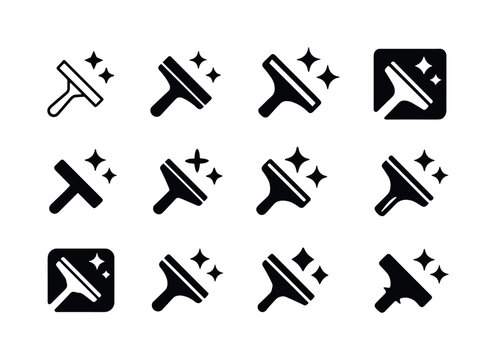 Harmonious Cleaning Logos. Cleaning. Icon set. Set Logo of clean