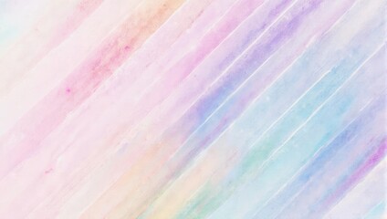 Abstract Pastel Rainbow Watercolor Background with Diagonal Stripes and Soft Hues.