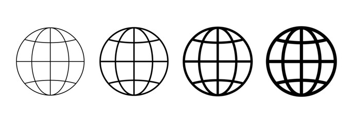 World icon set, globe planet symbol or web sign vector illustration