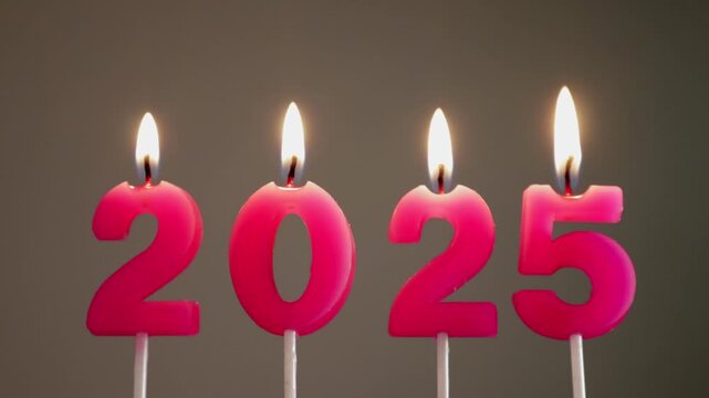 Fast Motion Melting 2025 Candles for Year End Transition Video