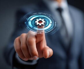 Represents technology, automation, innovation, and solutions.