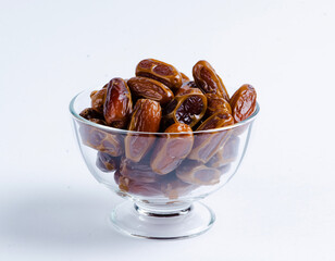 Medjool Dates in Glass Bowl